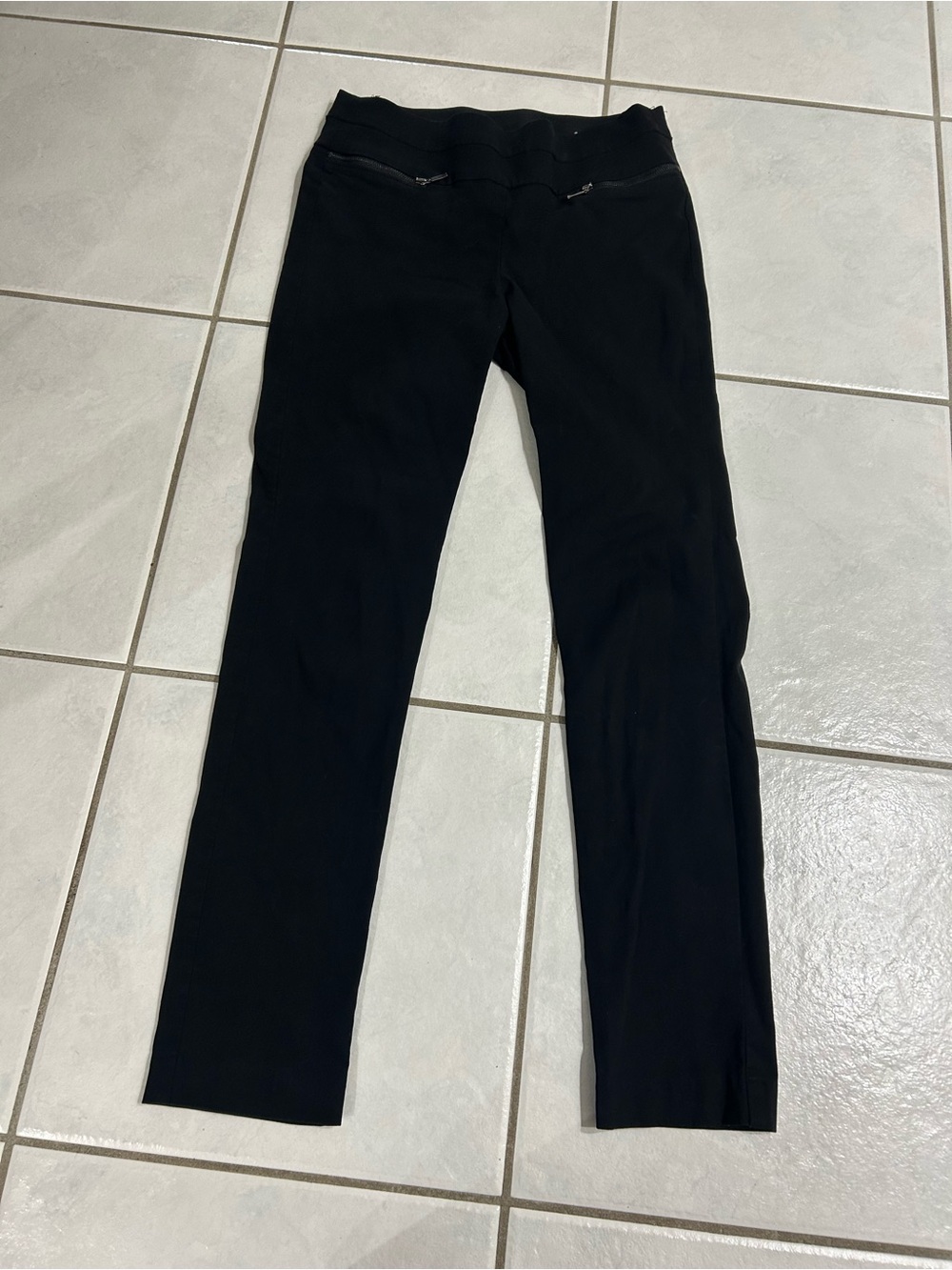 Candie's Black Skinny Ponte Pants with Zip Detail